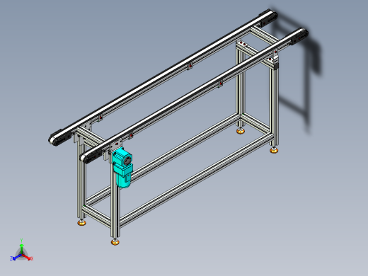 LE-XC4040-重载托盘输送线中间驱动正等轴测缩略图