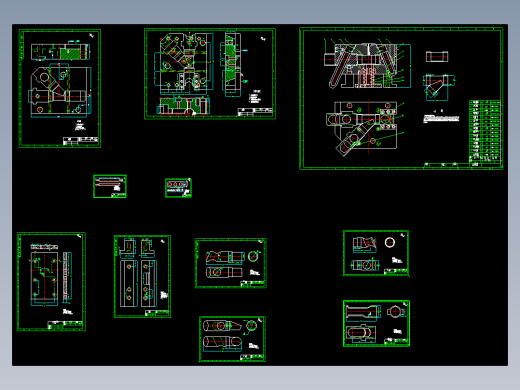 斜三通注塑模具斜导柱抽芯CAD图 机械设计参考资料设计素材