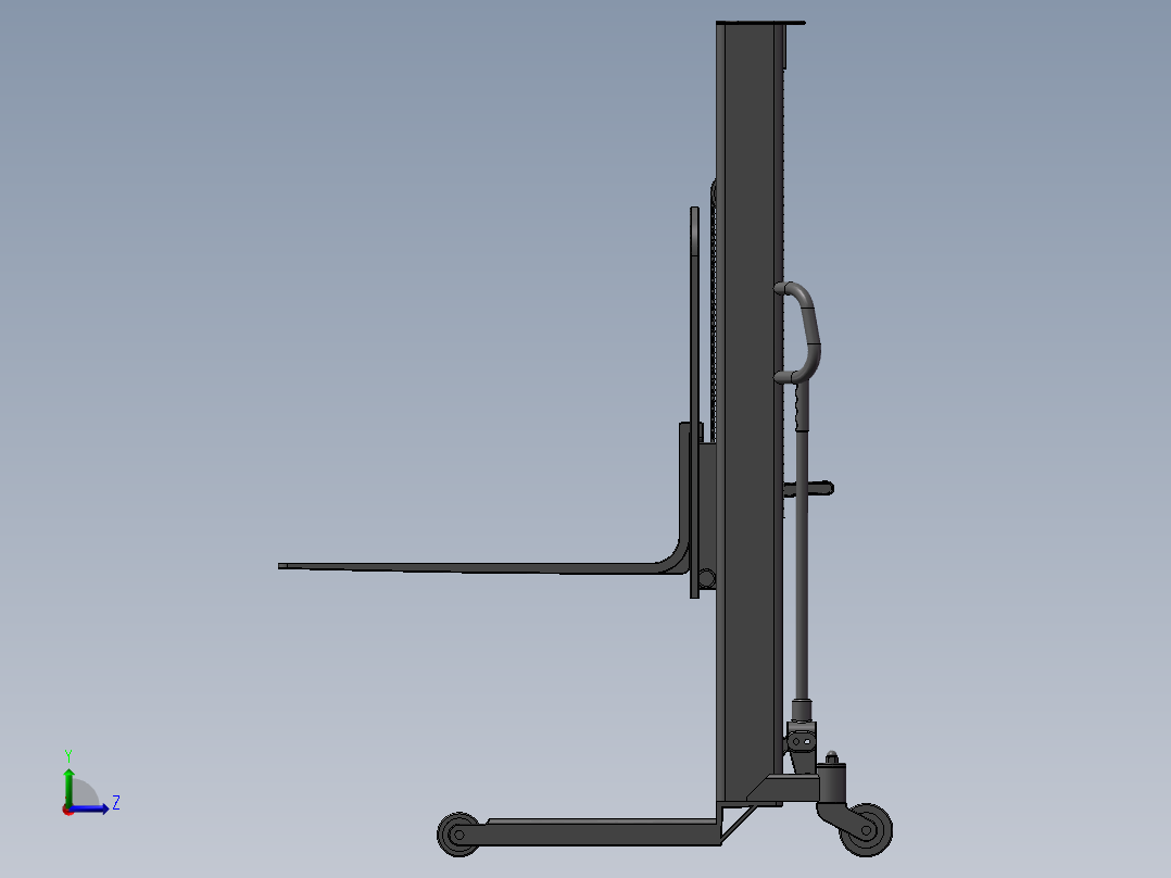 手动托盘堆垛机左视图