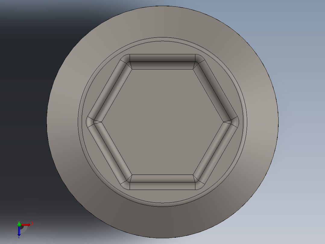 紧固件-0.3125 Allen Screw俯视图