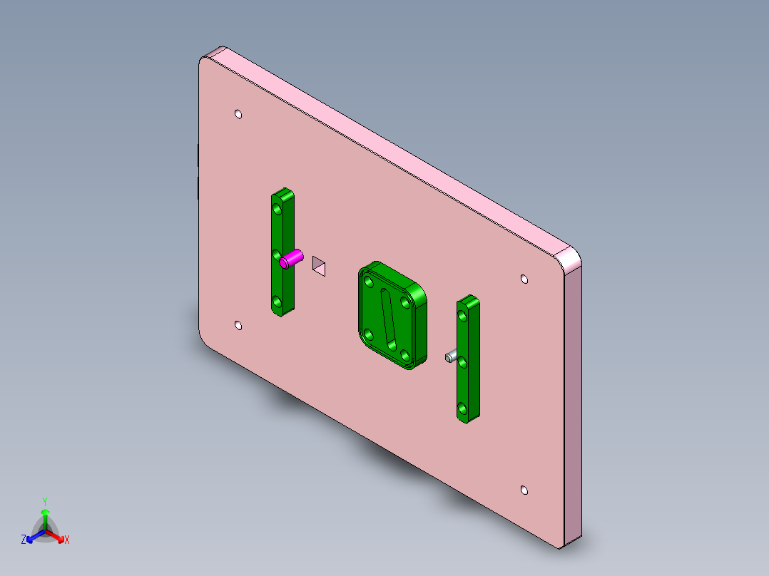 X1-笔记本CNC工装夹具三维模型CNCDAMO-0116正等轴测图