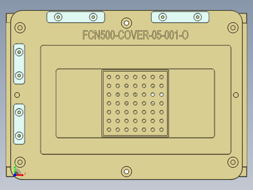 N500-COVER笔记本CNC工装夹具三维模型-CNC5前视图