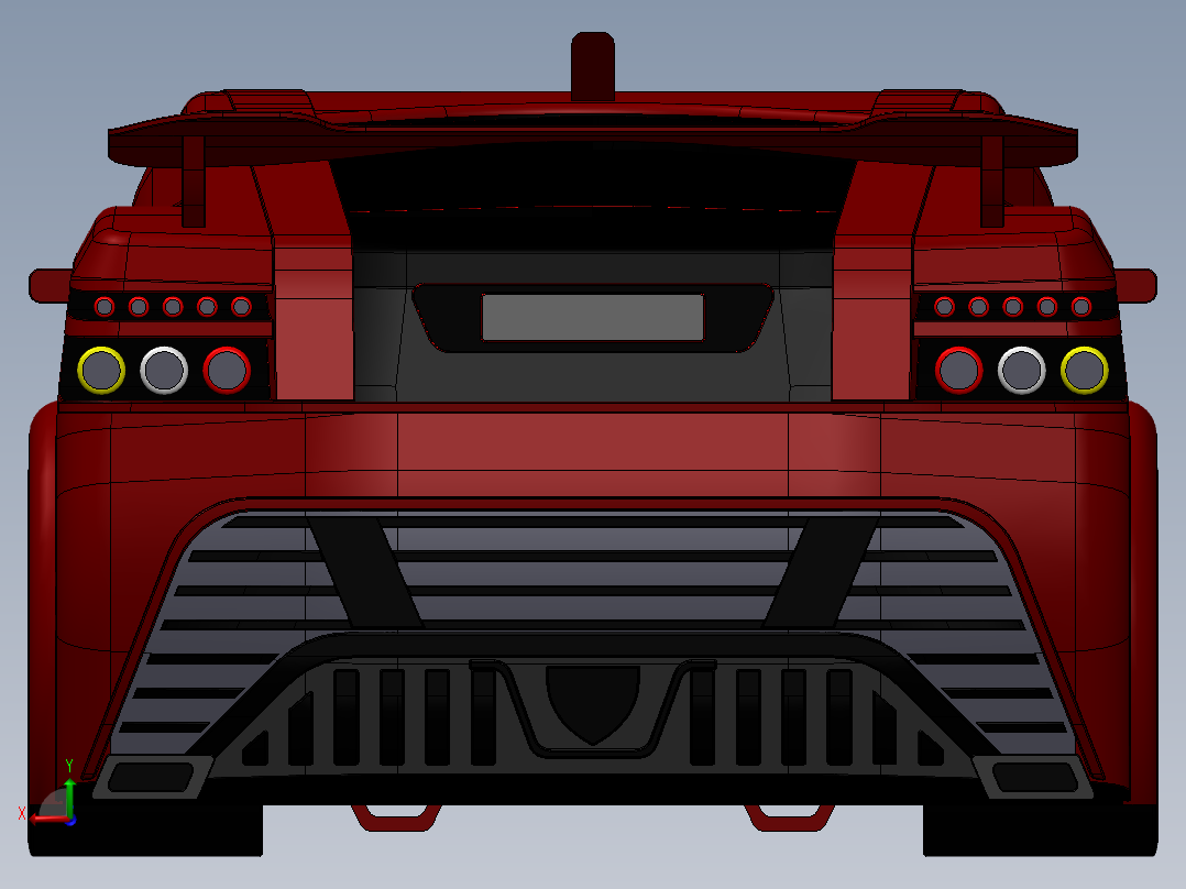 兰博基尼后视图