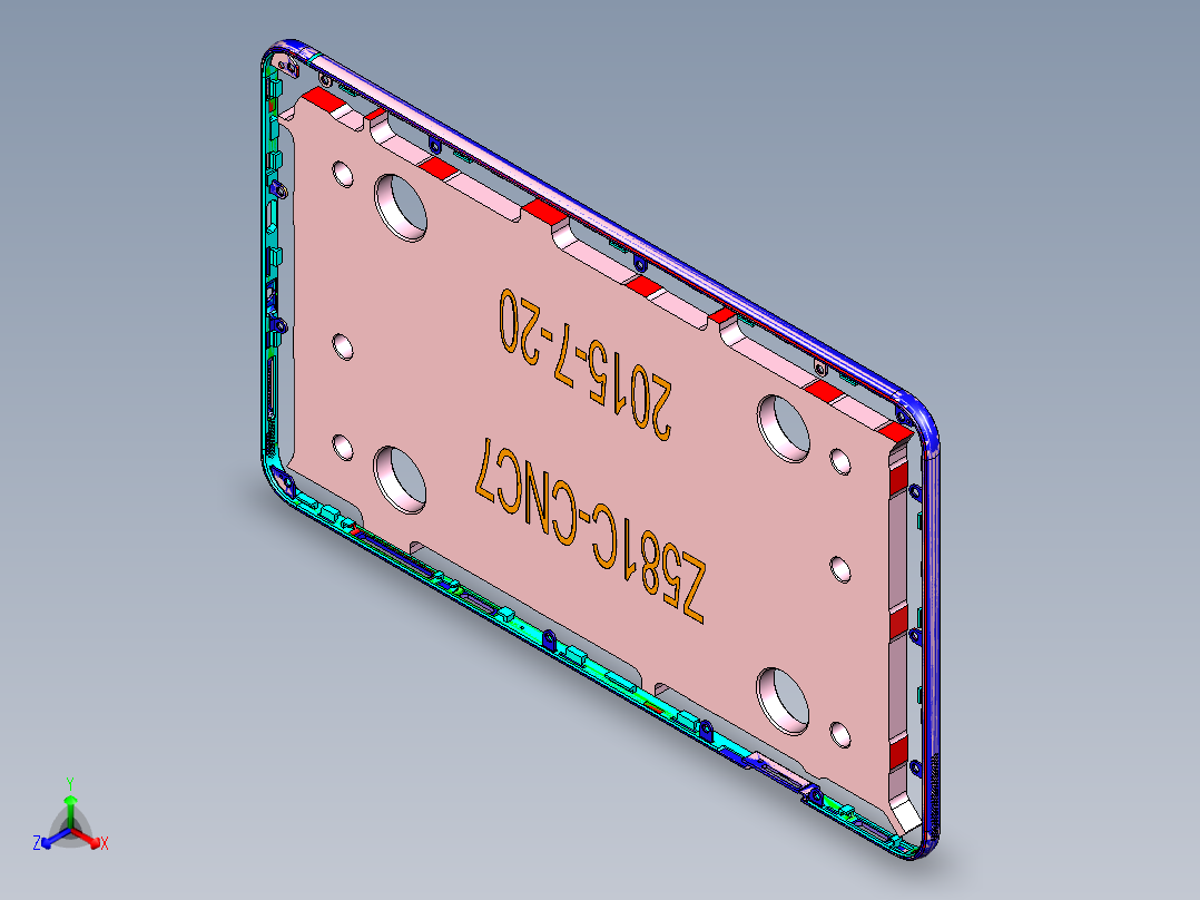 Z581C-笔记本CNC工装夹具三维模型CNC7-0723主视图