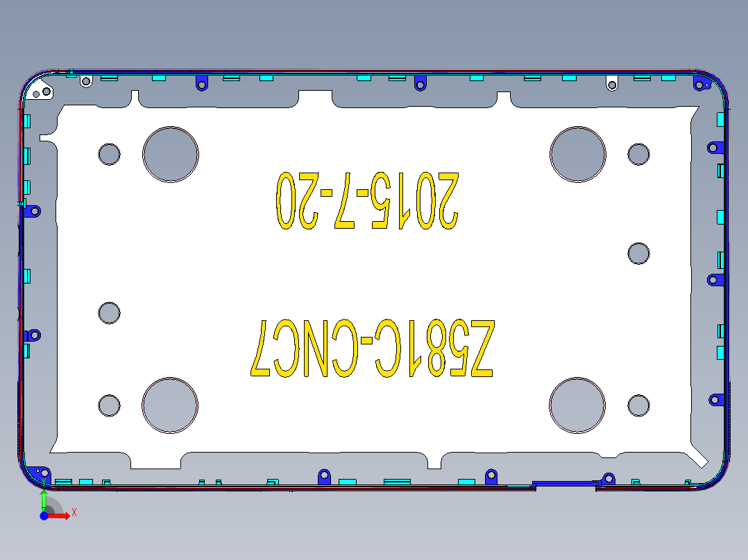 Z581C-笔记本CNC工装夹具三维模型CNC7-0723前视图