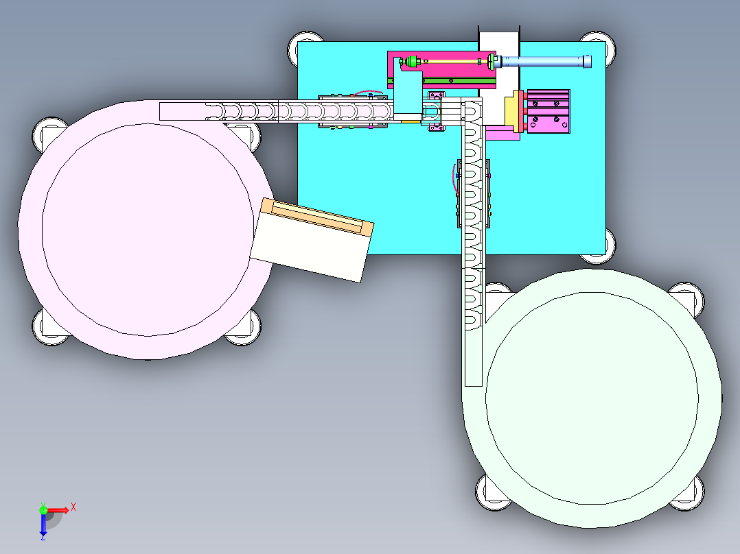 卡扣组装设备sw21可编辑俯视图