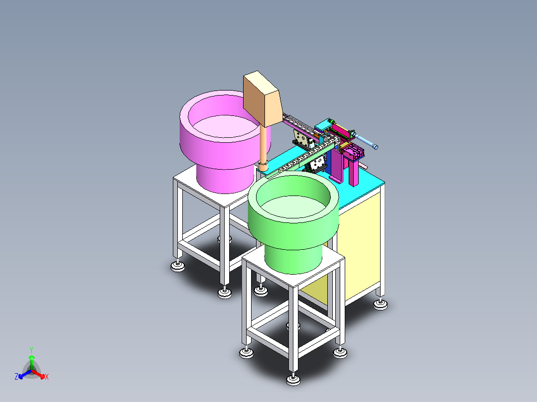 卡扣组装设备sw21可编辑正等轴测图