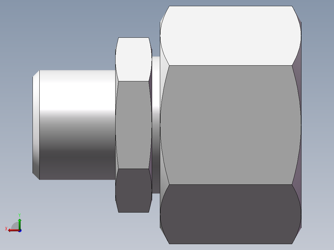 直通变径接头、2D-16-24后视图
