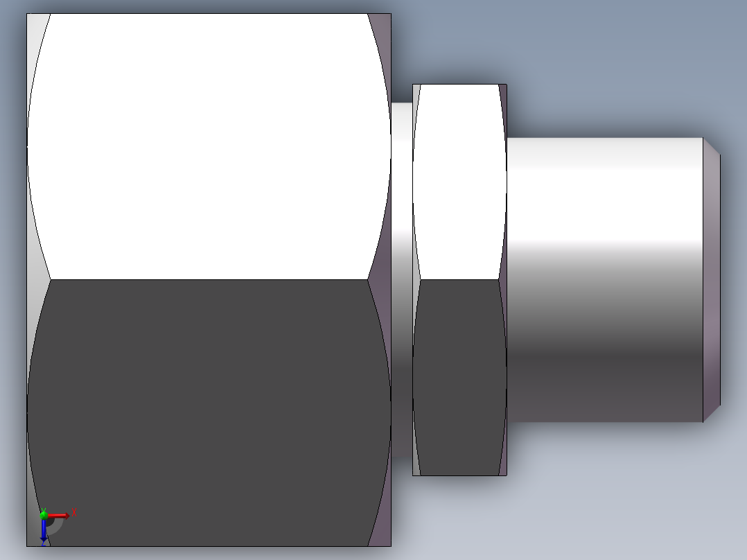 直通变径接头、2D-16-24俯视图