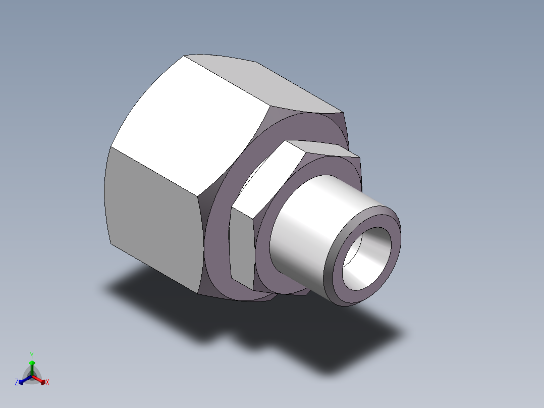 直通变径接头、2D-16-24正等轴测图