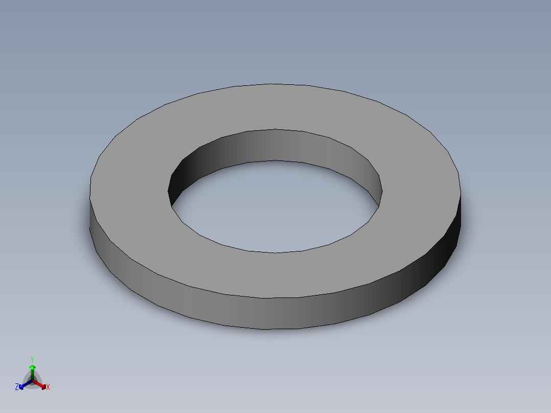 平垫圈C级42×8正等轴测图