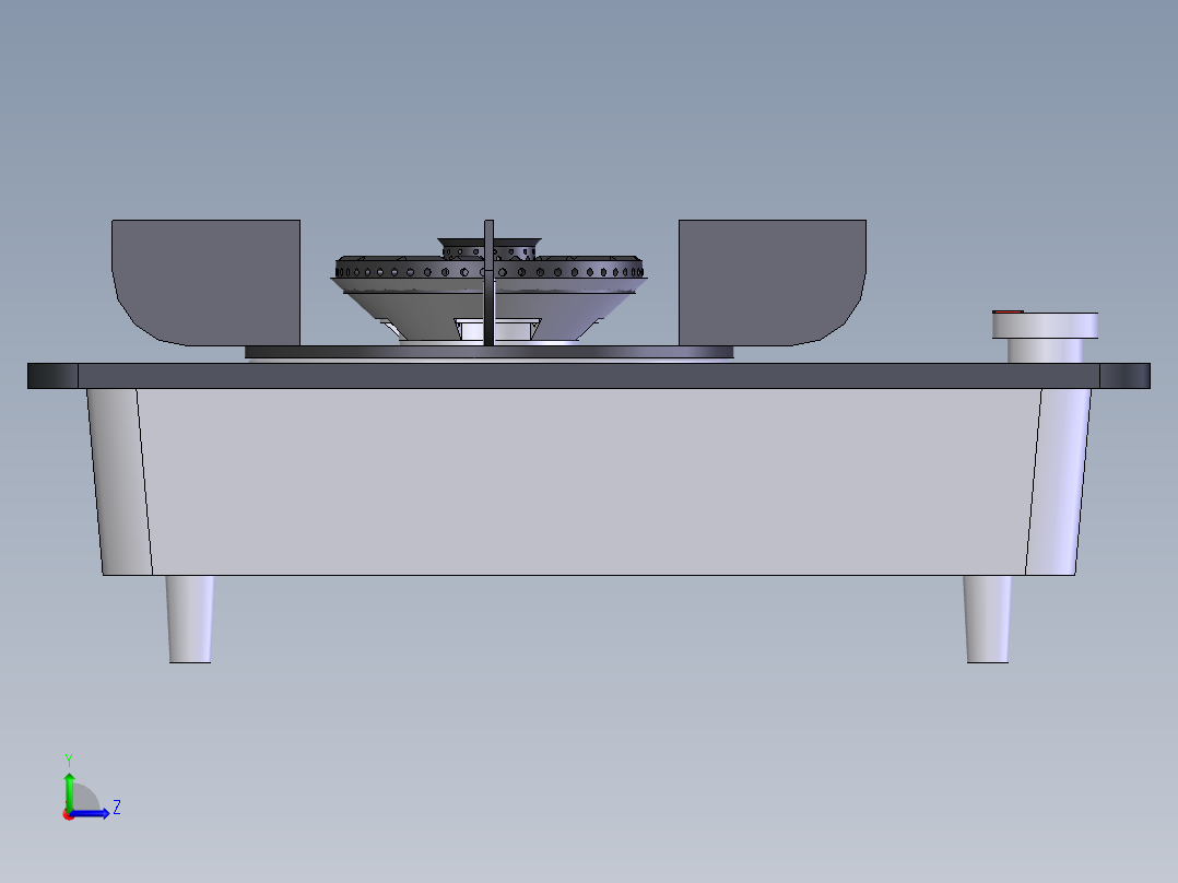 双头燃气灶左视图