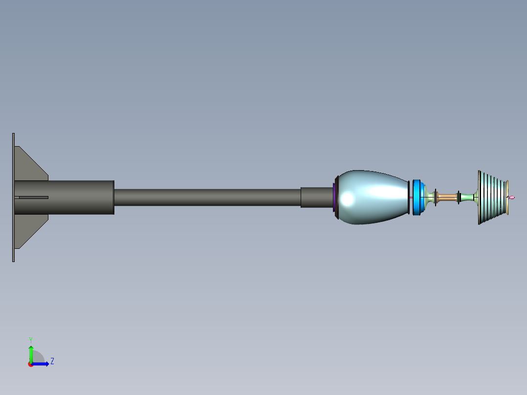 站立吊顶两用台灯左视图