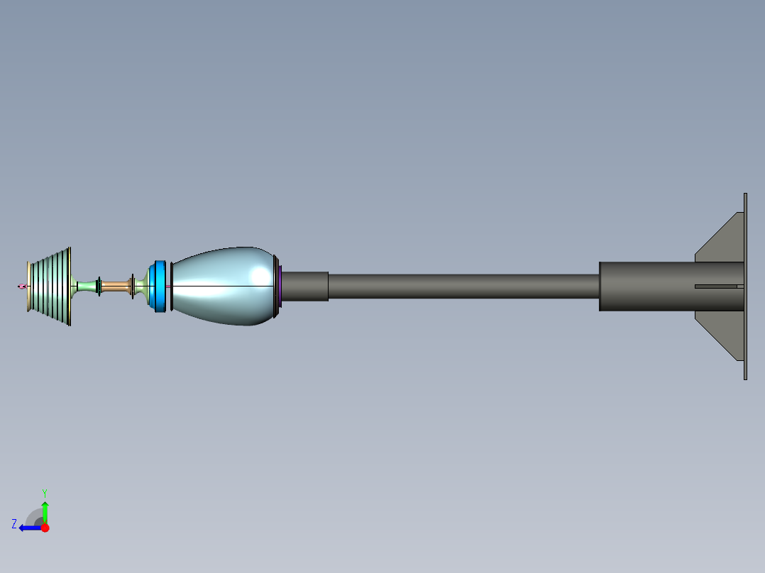 站立吊顶两用台灯右视图
