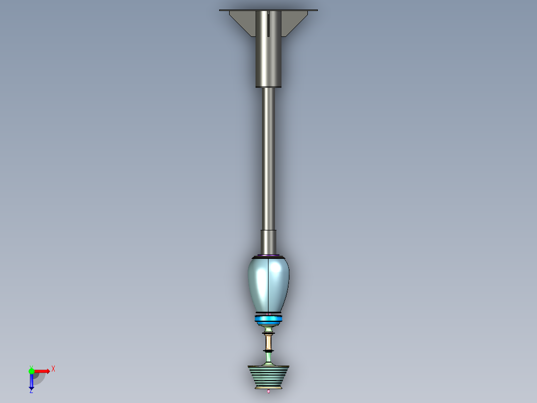 站立吊顶两用台灯俯视图