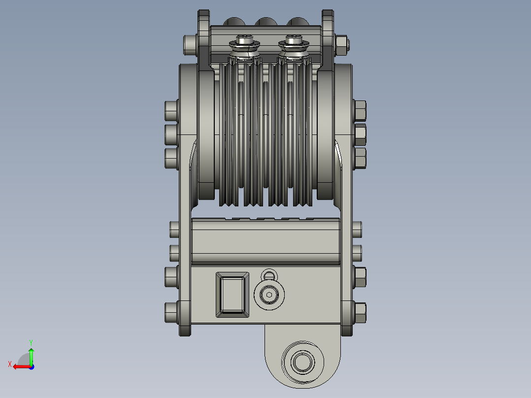 带集成块和滑车减少功能的电缆驱动接头后视图