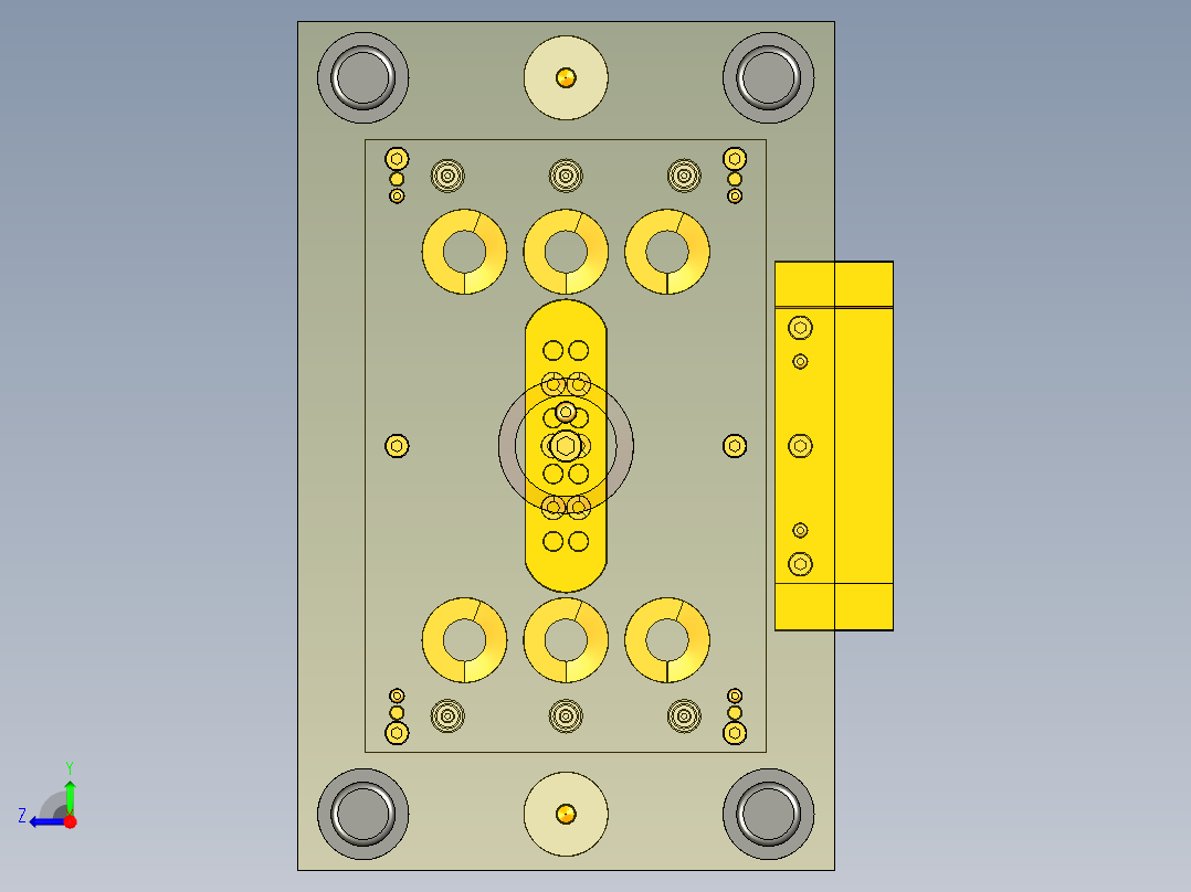 压板冲压模具设计右视图