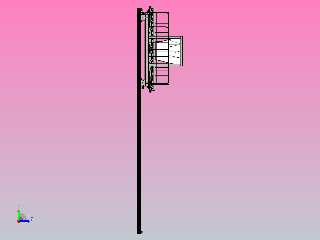 工厂钢架平台左视图
