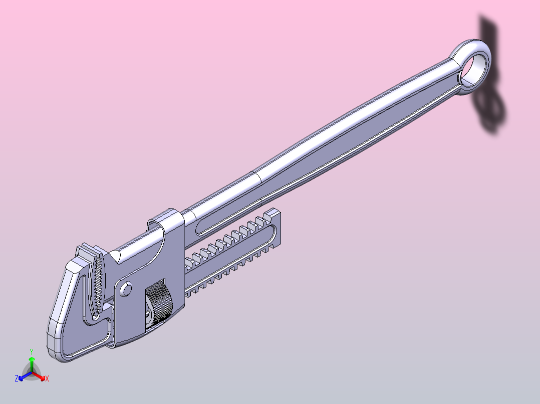 管道扳手主视图