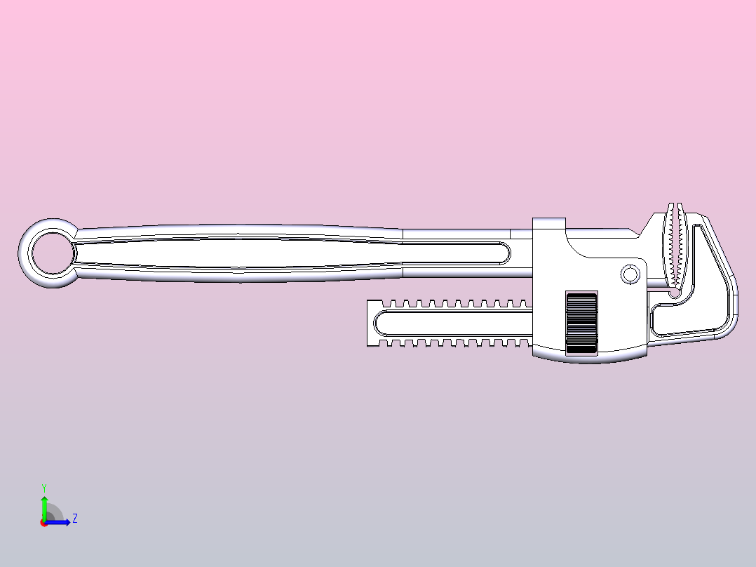 管道扳手左视图