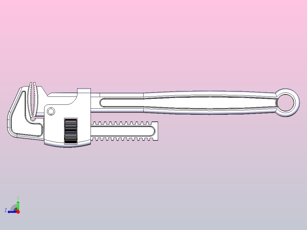 管道扳手右视图