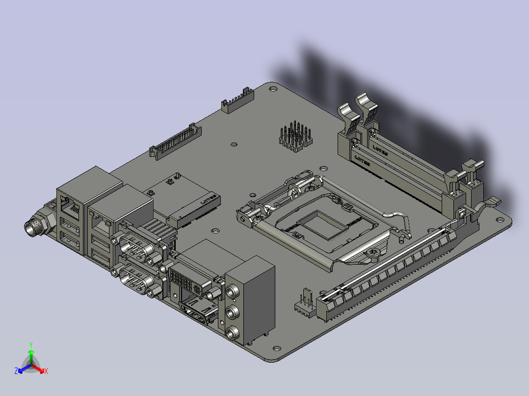 HD101-H81主板（友通Mini ITX）正等轴测图