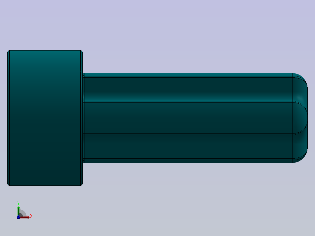 乐高套装发动机组件2853 Teal - Bright Bluish Green Technic Engine Crankshaft.SLDPRT前视图