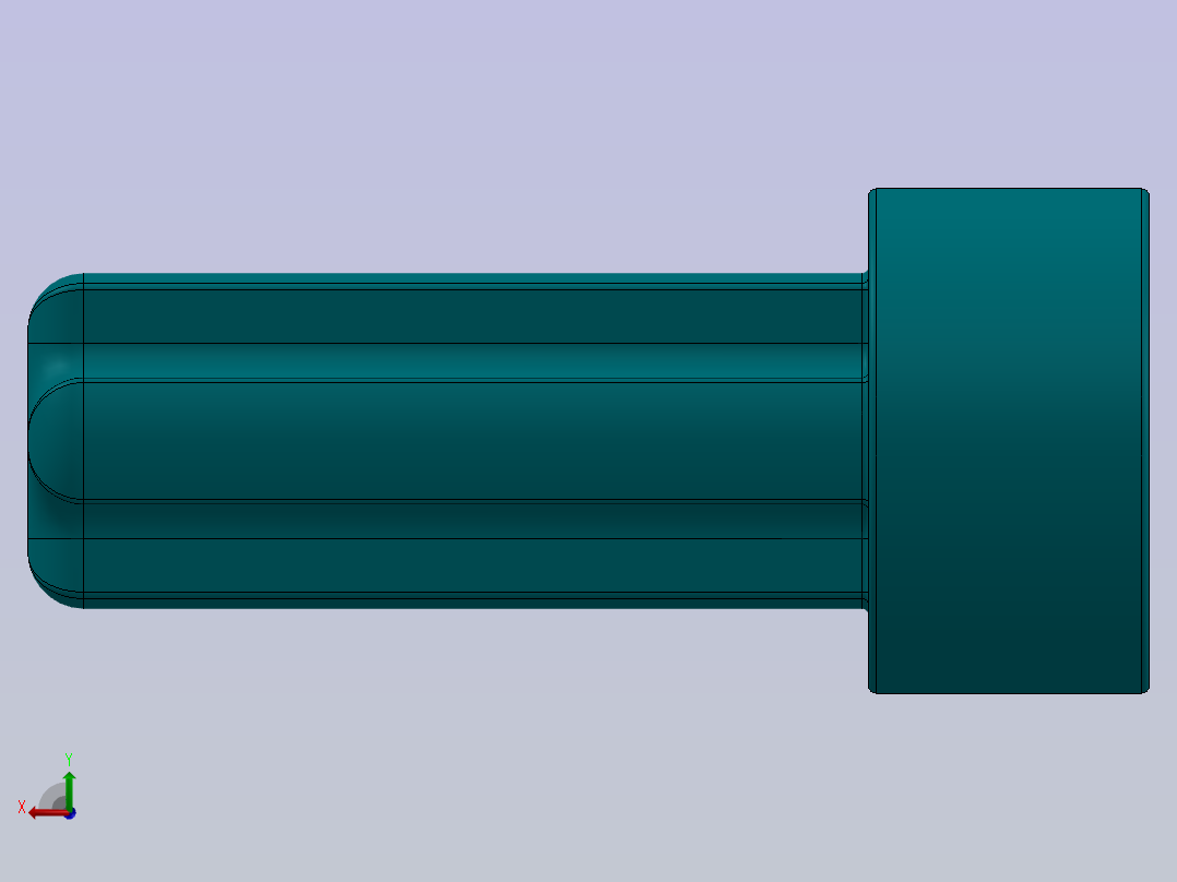 乐高套装发动机组件2853 Teal - Bright Bluish Green Technic Engine Crankshaft.SLDPRT后视图