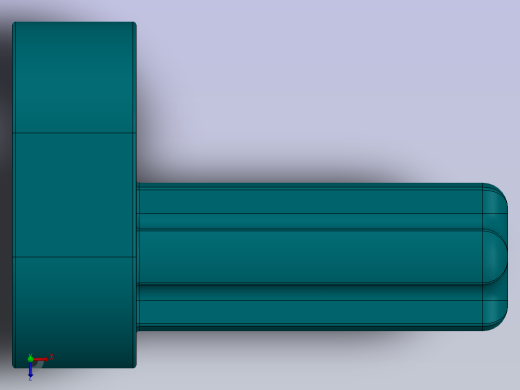乐高套装发动机组件2853 Teal - Bright Bluish Green Technic Engine Crankshaft.SLDPRT俯视缩略图