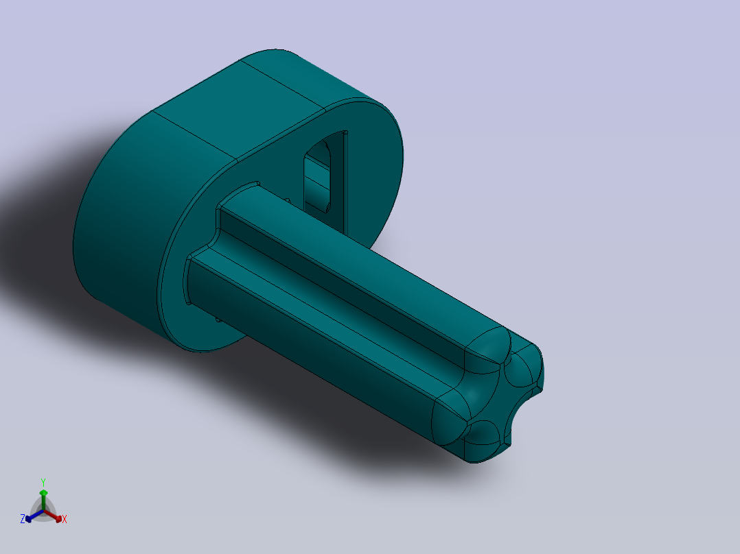 乐高套装发动机组件2853 Teal - Bright Bluish Green Technic Engine Crankshaft.SLDPRT正等轴测图
