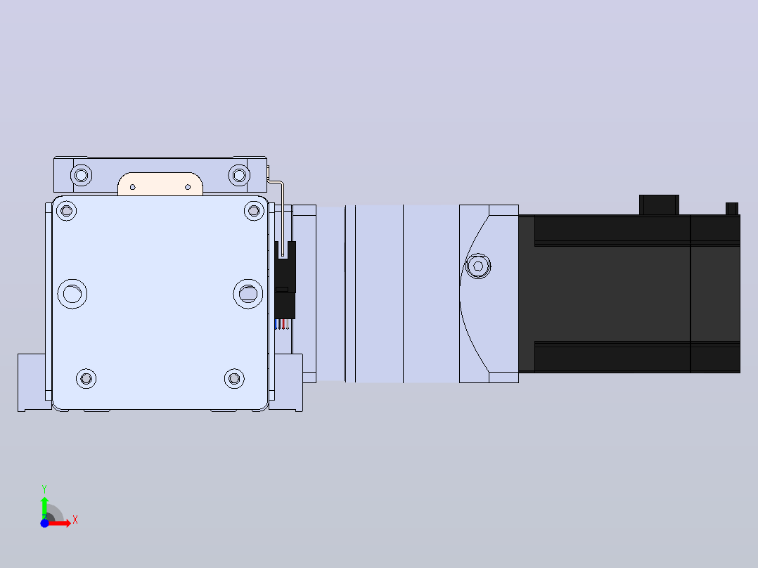 DMEB110L-RTCR欧规同步带模组直线模组（电机右折）[DMEB110L-L13S350-DT750-C2U-RTCR]前视图