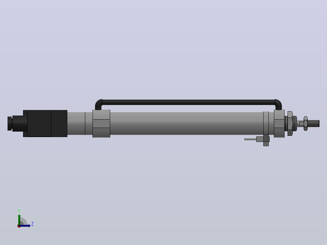 10Y-1K系列小型气缸(带阀带开关型)[10Y-1KSD25N200A8K1SD]左视图