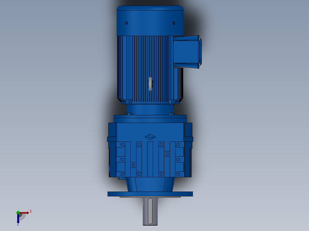RF97法兰轴伸式安装斜齿轮减速机RF97-Y11-4P-160M-M1-0°-Φ350俯视图