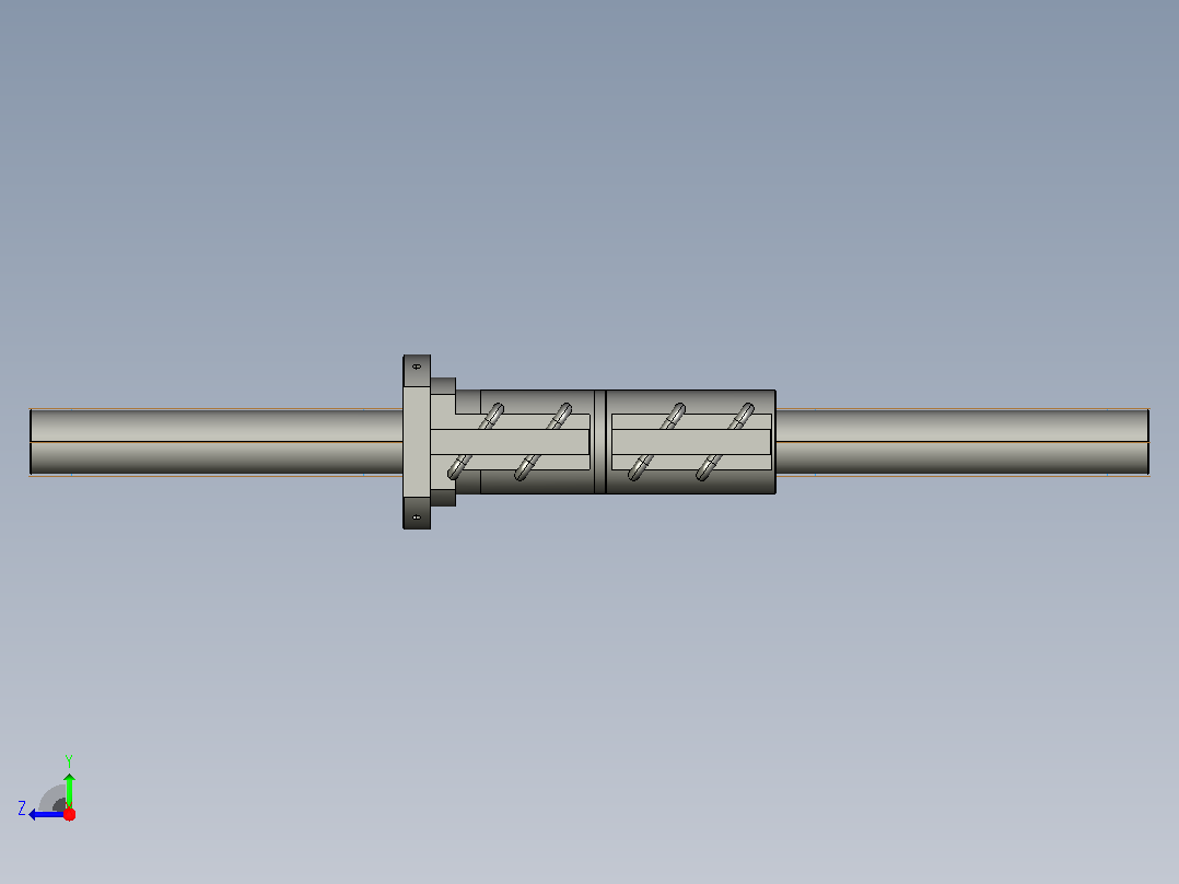 CMFZD8040-3.5滚珠丝杆3D模型右视图