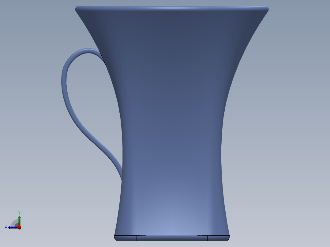 塑料水杯3D模型右视图