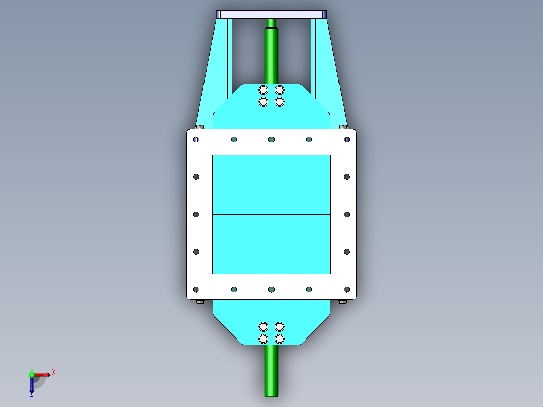 SW_电动对开插板阀俯视图