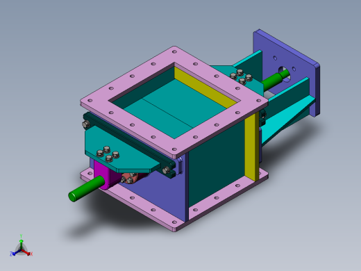 SW_电动对开插板阀正等轴测缩略图