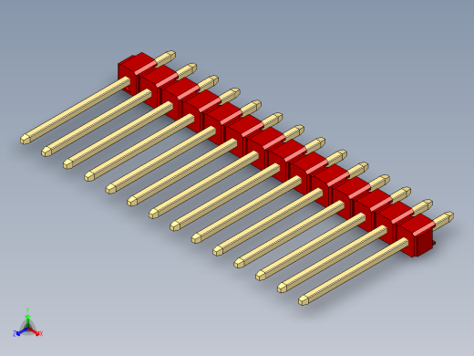 彩色公头100mil（2.54mm）系列-DS1021_red_1x14p_100mil_Type5_rev1.0
