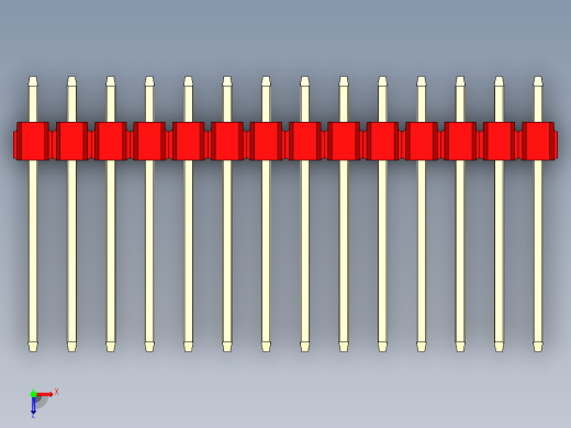 彩色公头100mil（2.54mm）系列-DS1021_red_1x14p_100mil_Type5_rev1.0俯视缩略图