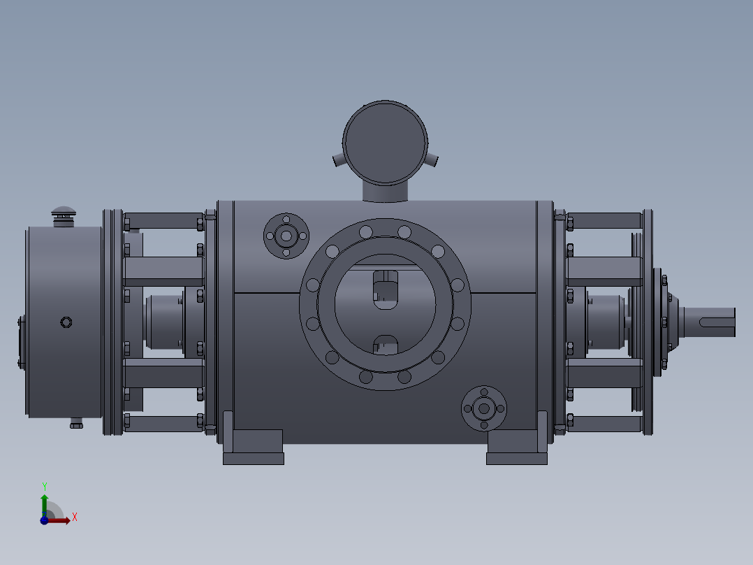 双吸式二螺杆泵的结构设计【带proe三维】前视图