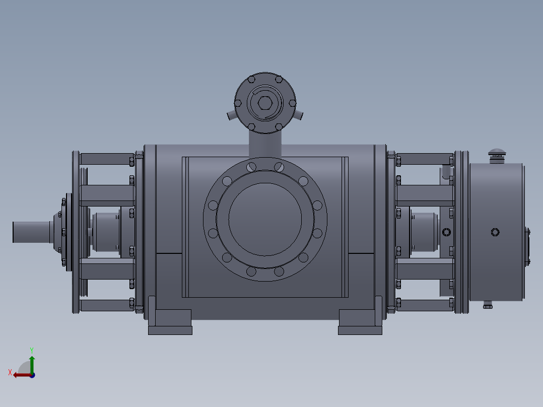 双吸式二螺杆泵的结构设计【带proe三维】后视图