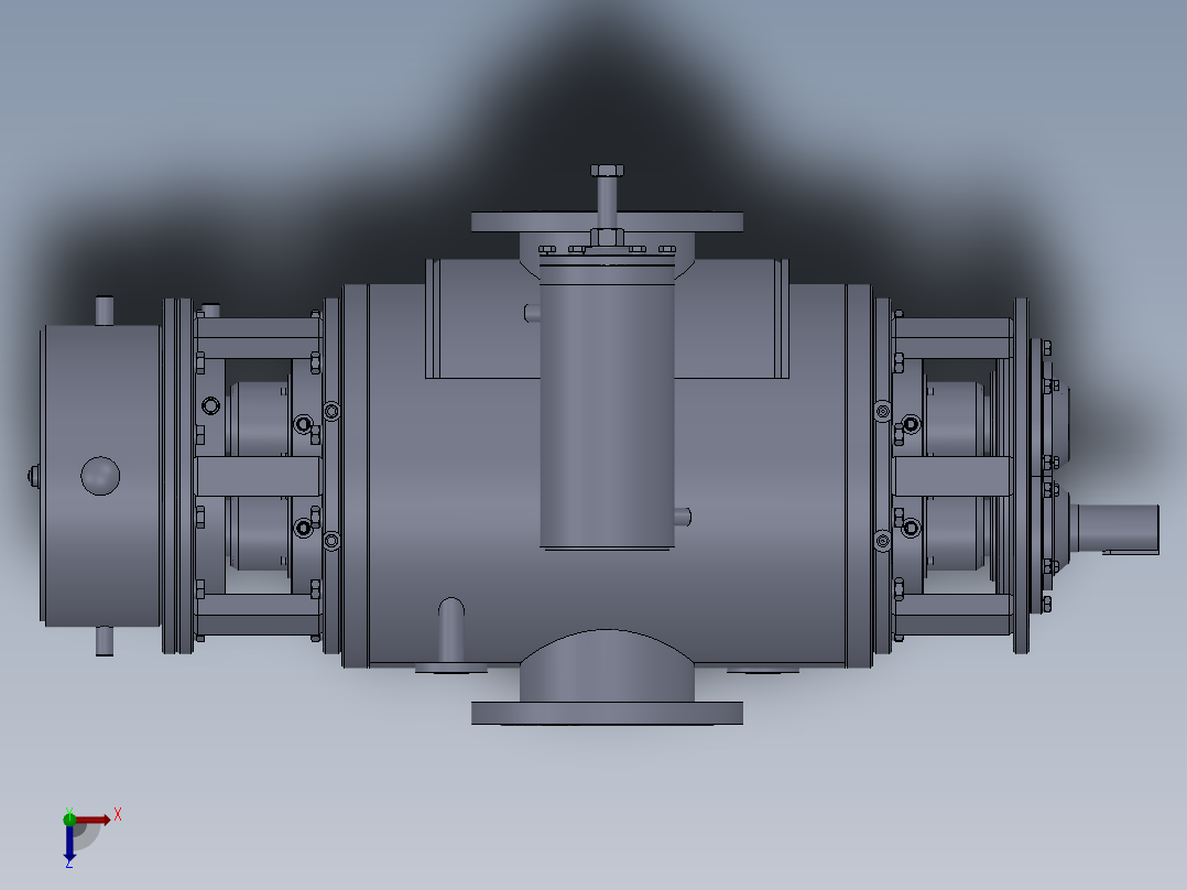 双吸式二螺杆泵的结构设计【带proe三维】俯视图