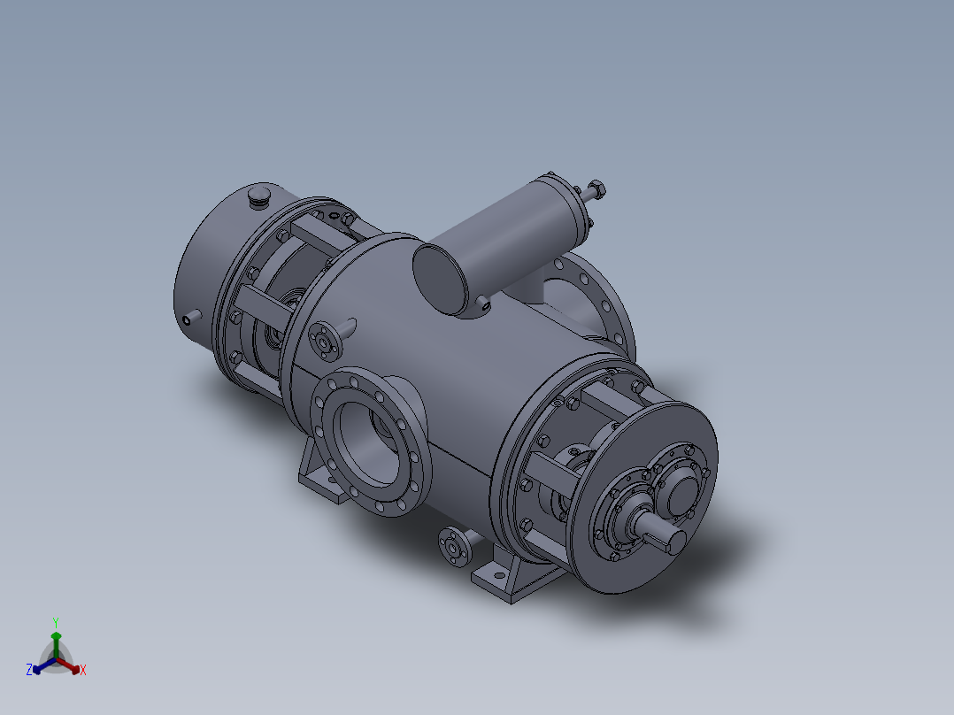 双吸式二螺杆泵的结构设计【带proe三维】正等轴测图