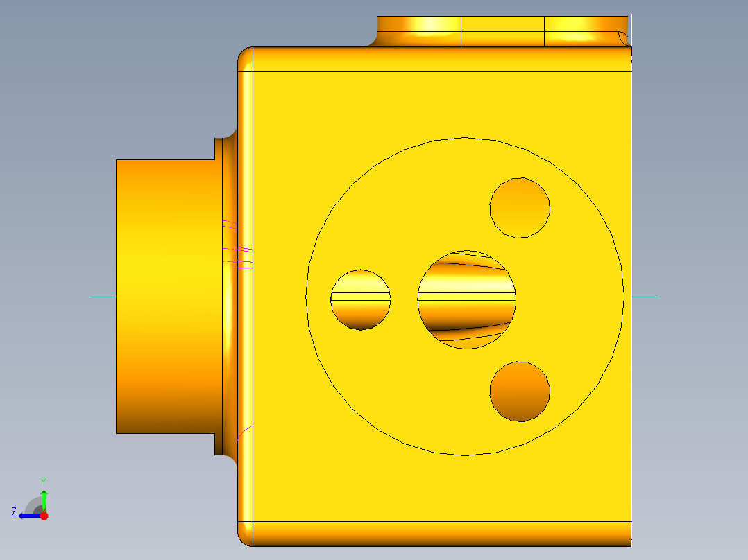 底座铣面夹具（CAD图+UG三维）右视图