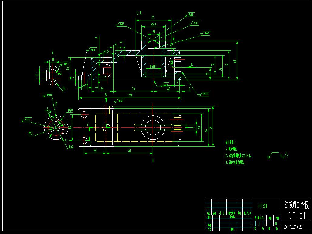 底座铣面夹具（CAD图+UG三维）