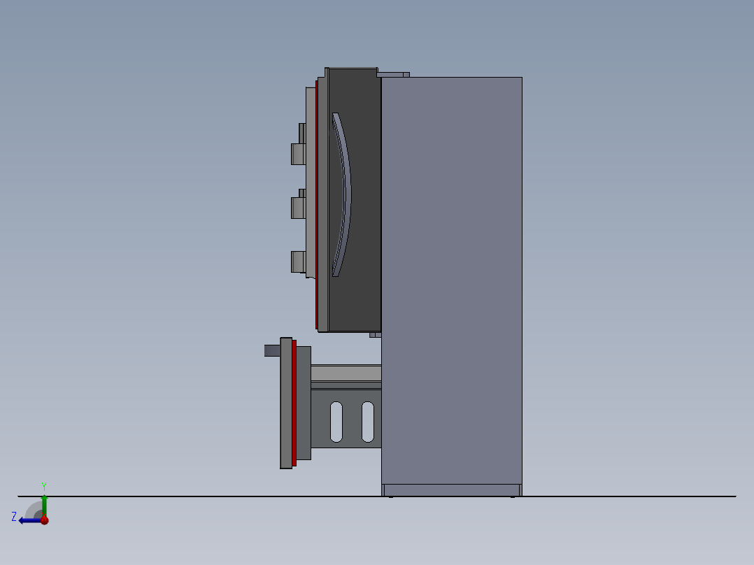 法式门冰箱右视图