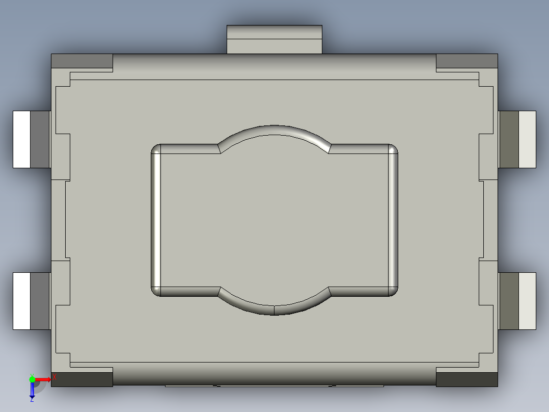 14.7㎜ x 3.5㎜ SMD轻触开关俯视图