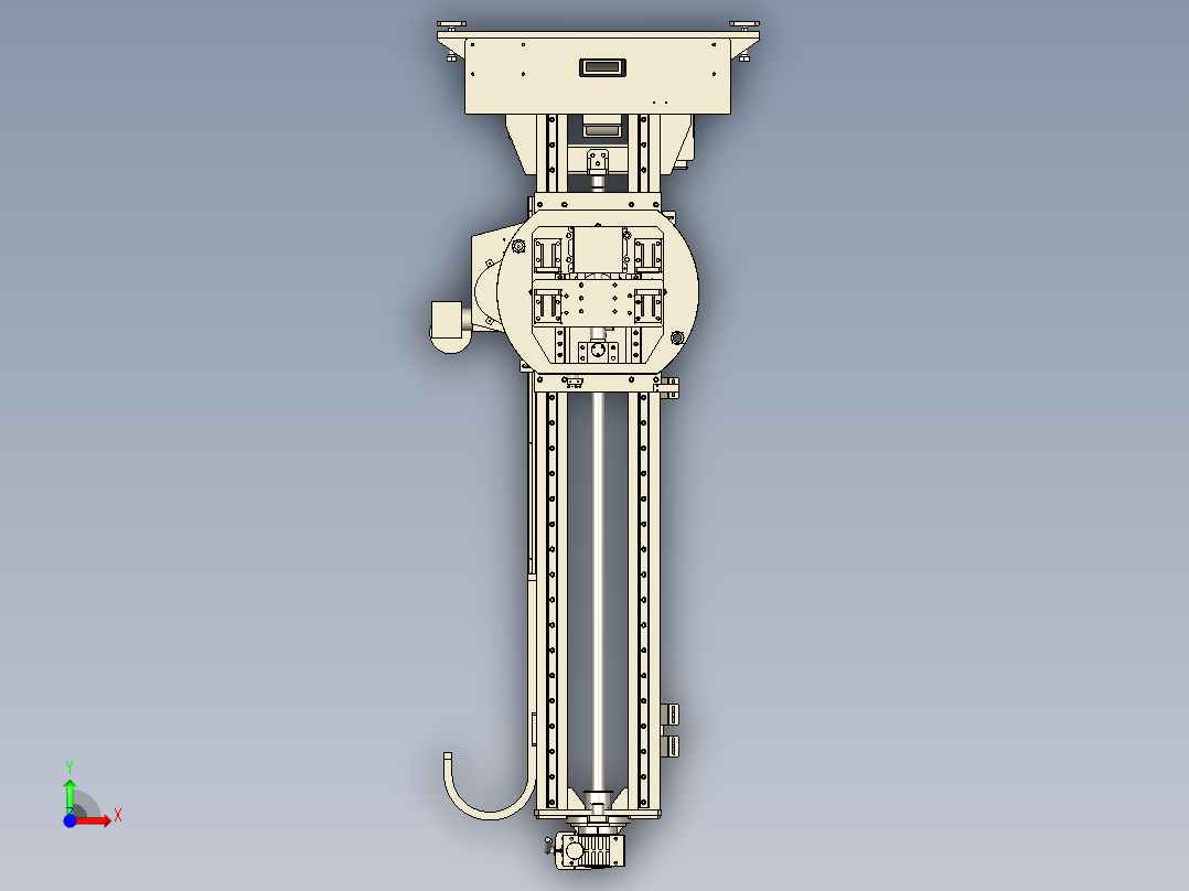 B3_自动调节双轴变位机单边基座前视图