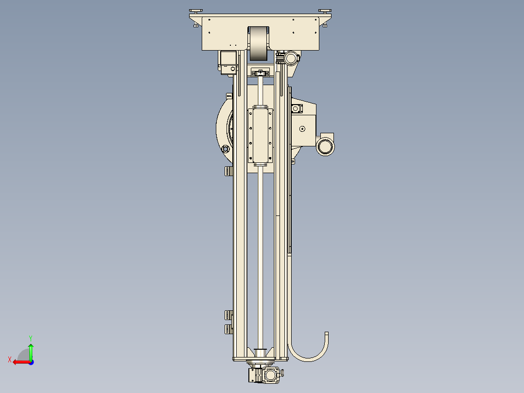B3_自动调节双轴变位机单边基座后视图