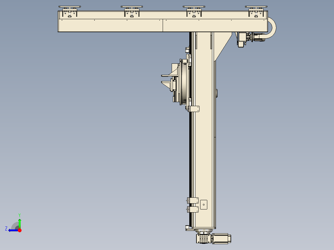 B3_自动调节双轴变位机单边基座右视图